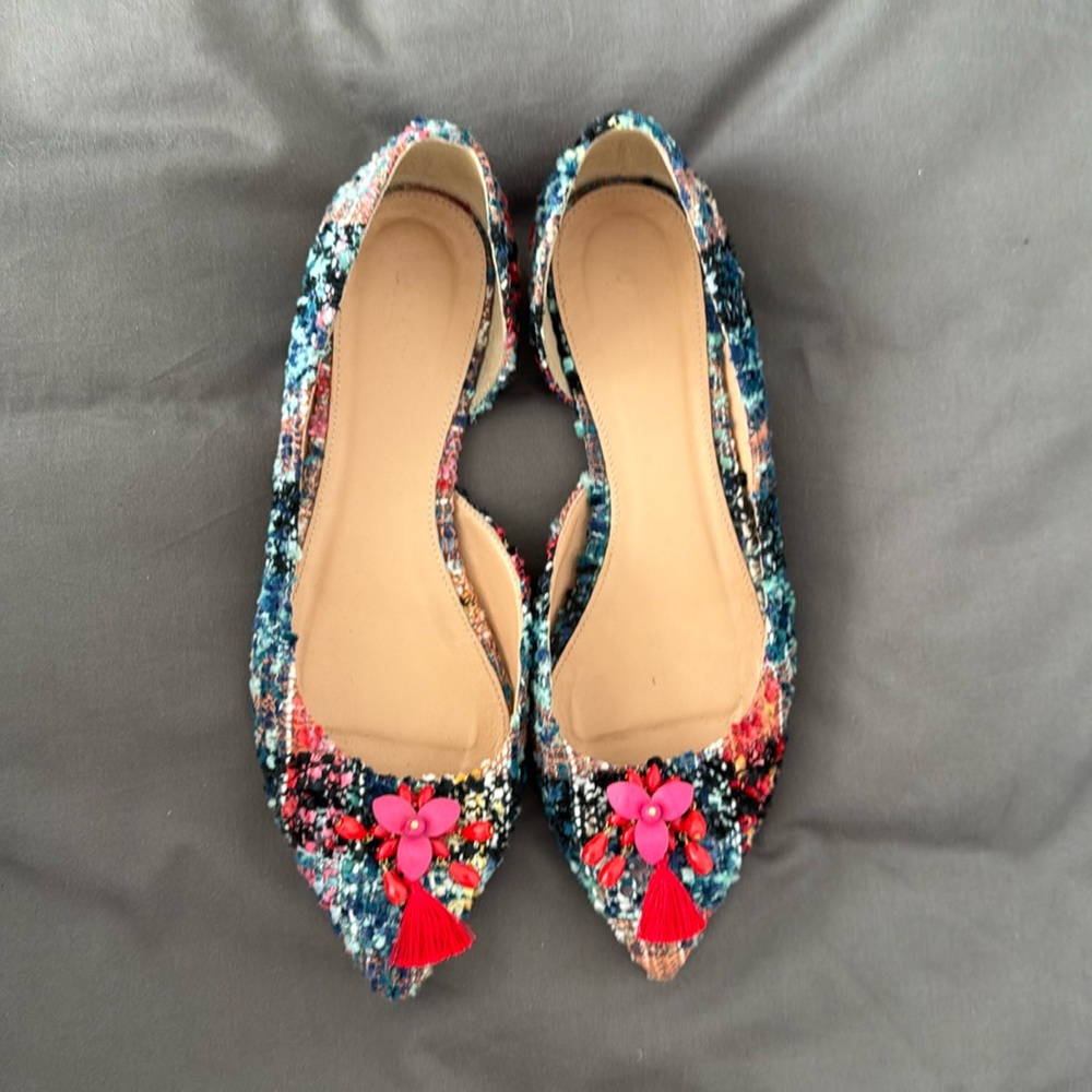 J Crew flats tweed slightly used